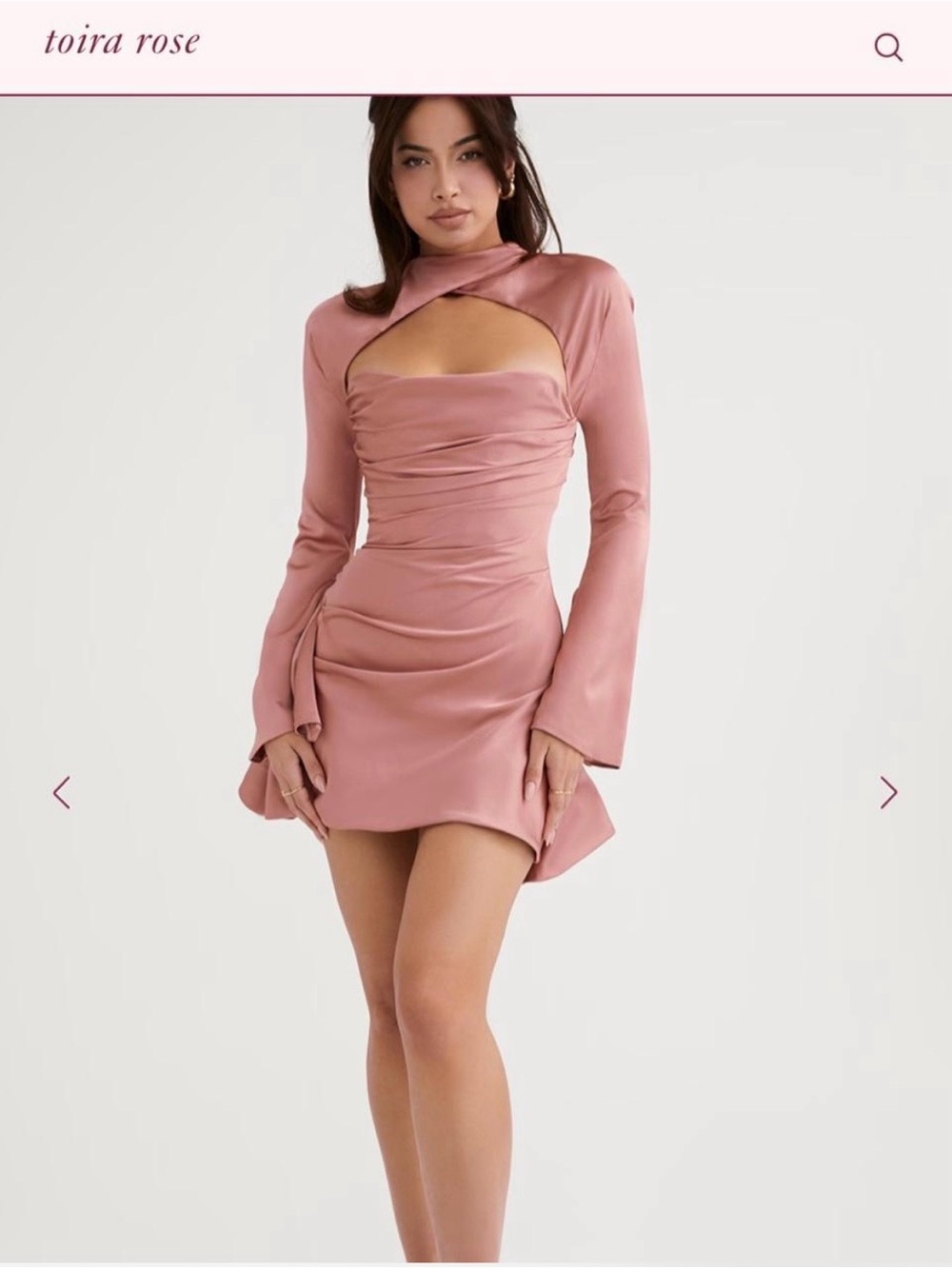 House of CB Toira Rose Draped Mini Dress Cutout Corset NWT M